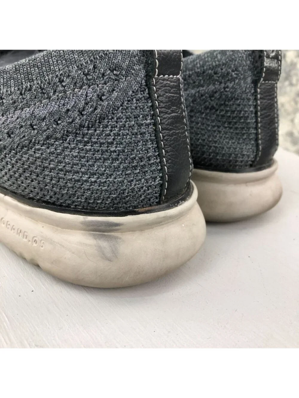 Cole Haan Men's Size 13M 2.ZeroGrand Magnet Ironstone Grey Knit Wingtip Oxfords